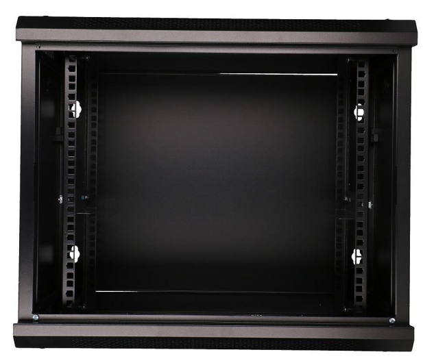 Extralink Szafka wisząca rack 9U 600x600 czarna szklane drzwi EX.3968 - 489306 - zdjęcie 3